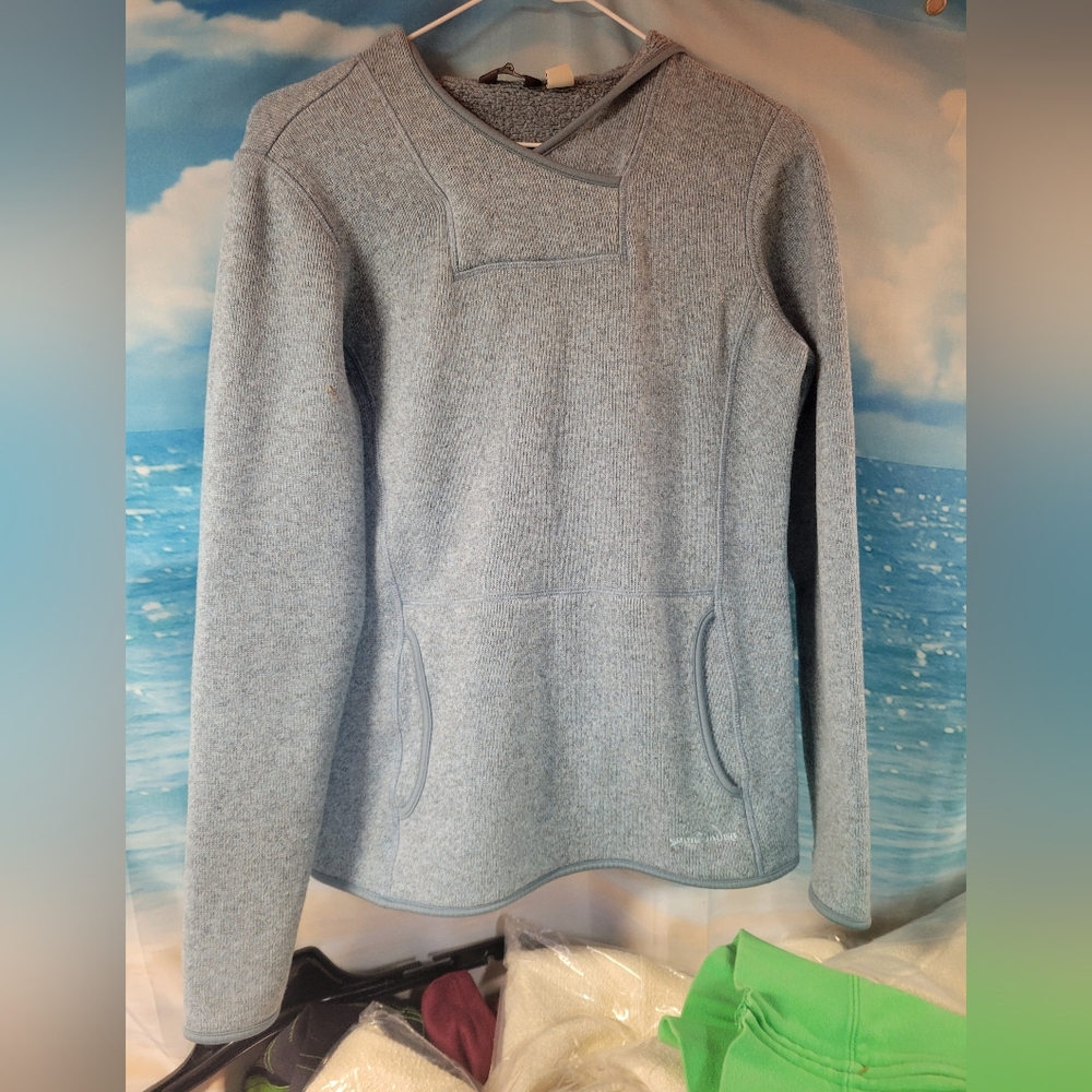 Eddie Bauer Women's Heather Blue Hoodie‎ Sweatshirt Size Medium
